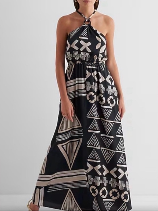 Express Dresses & Skirts - Express Black and Blush Halter Maxi Dress